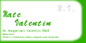 mate valentin business card